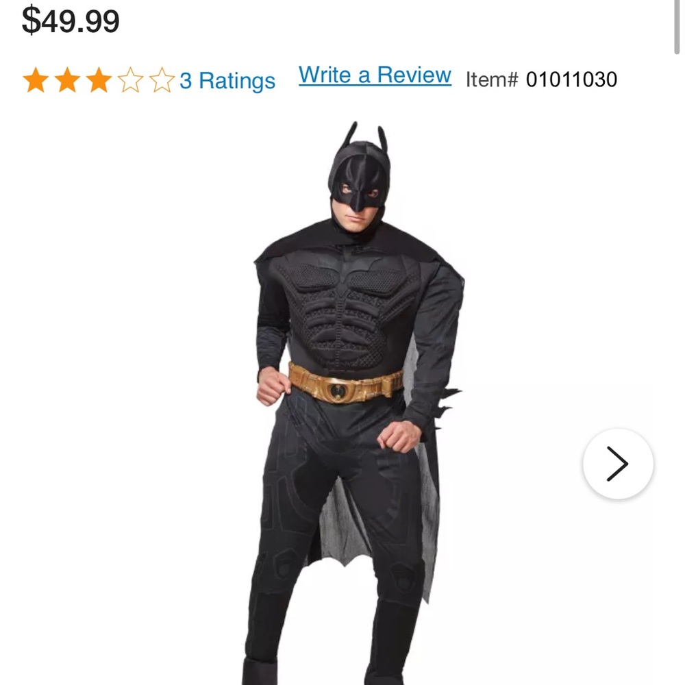 Men’s Large Batman Costume * NEW *